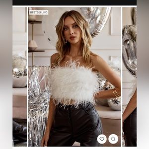 NWOT Feather Cropped Top